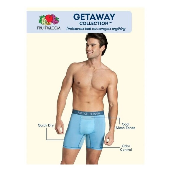 Fruit of the Loom Getaway Collection 3-Pack 3" Trunks Boxer Briefs  3XL  NWT - Picture 2 of 11